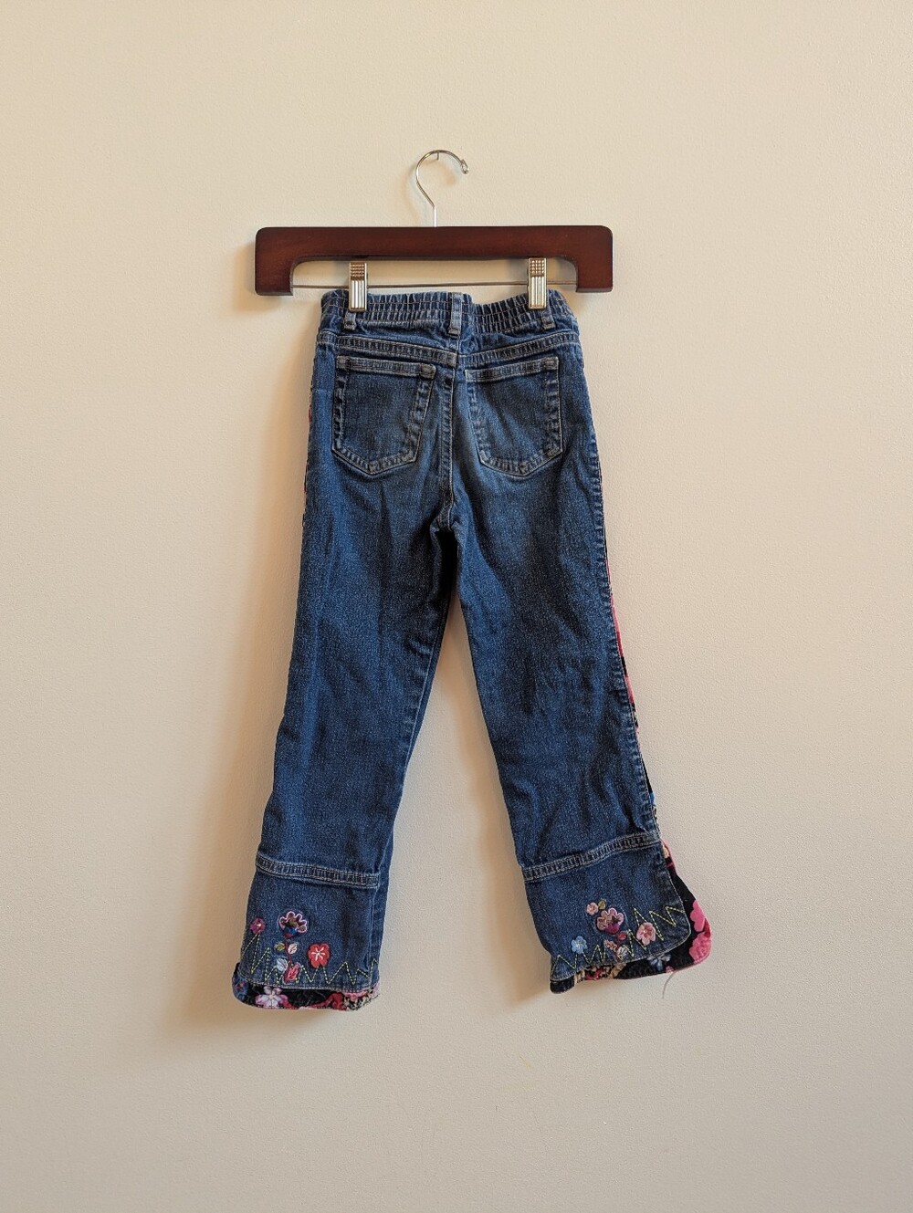 Vtg Y2K 6-7 Girls Children's Place Applique Flower Flare - Picture 5 of 6
